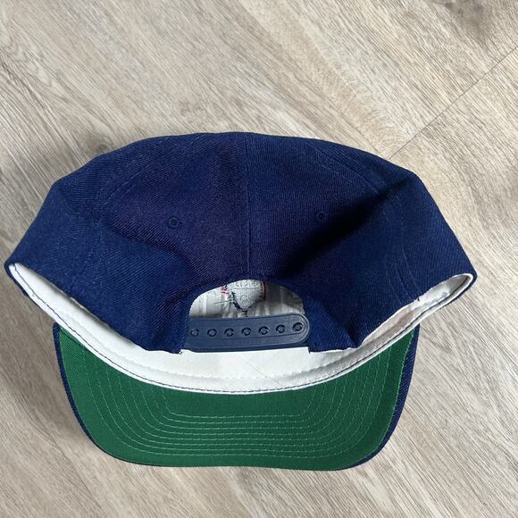 Vintage New York Giants Hat Snapback NFL Football Blue Youngan Bar Line Wool Cap - Picture 7 of 9